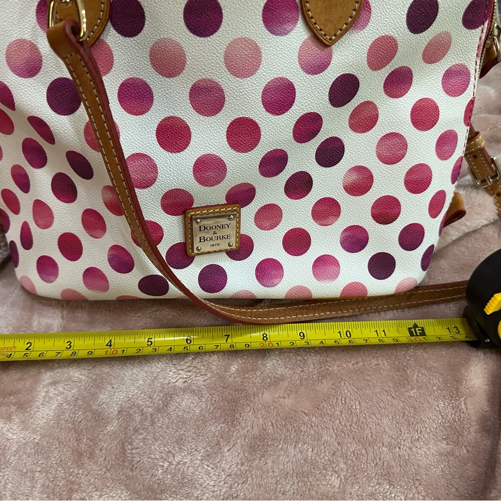 Dooney & Bourke Pink Polka Dot Satchel - Picture 4 of 7